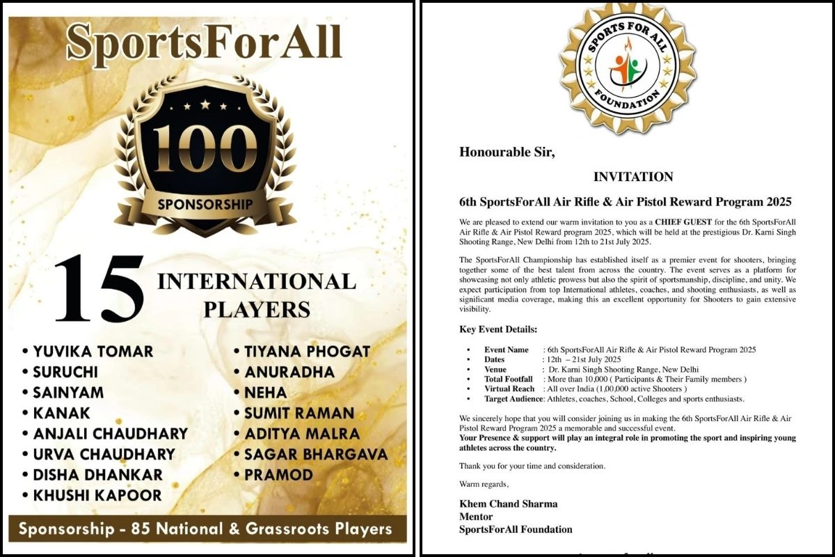 SportsForAll To Host 6th Air Rifle & Air Pistol Reward Program 2025 In New Delhi