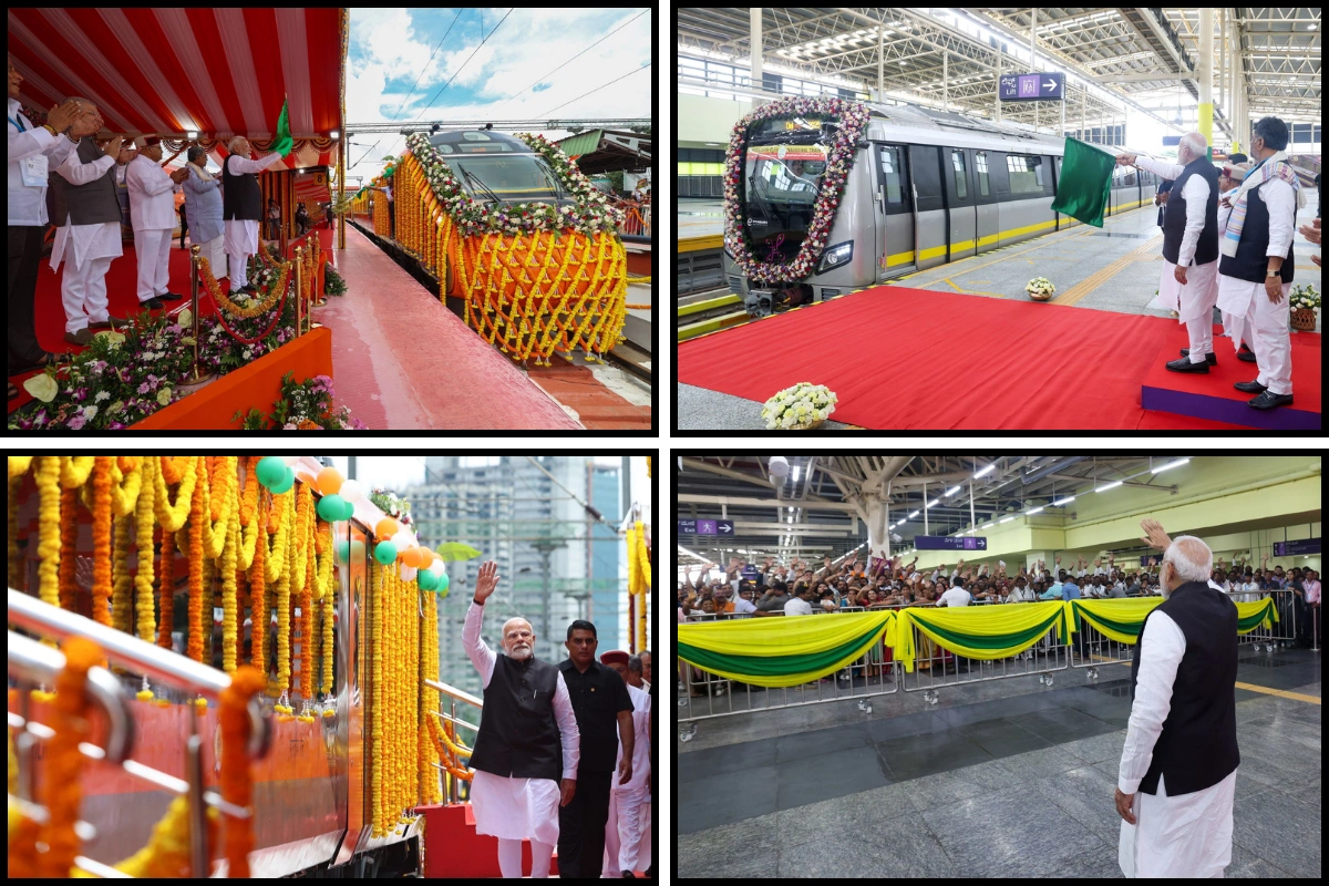 PM Modi Flags Off Three Vande Bharat Trains & Inaugurates Bengaluru Metro Yellow Line