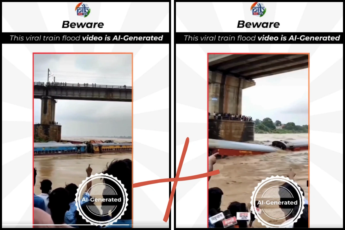 PIB Flags AI-Generated Video Of Train In Floodwaters