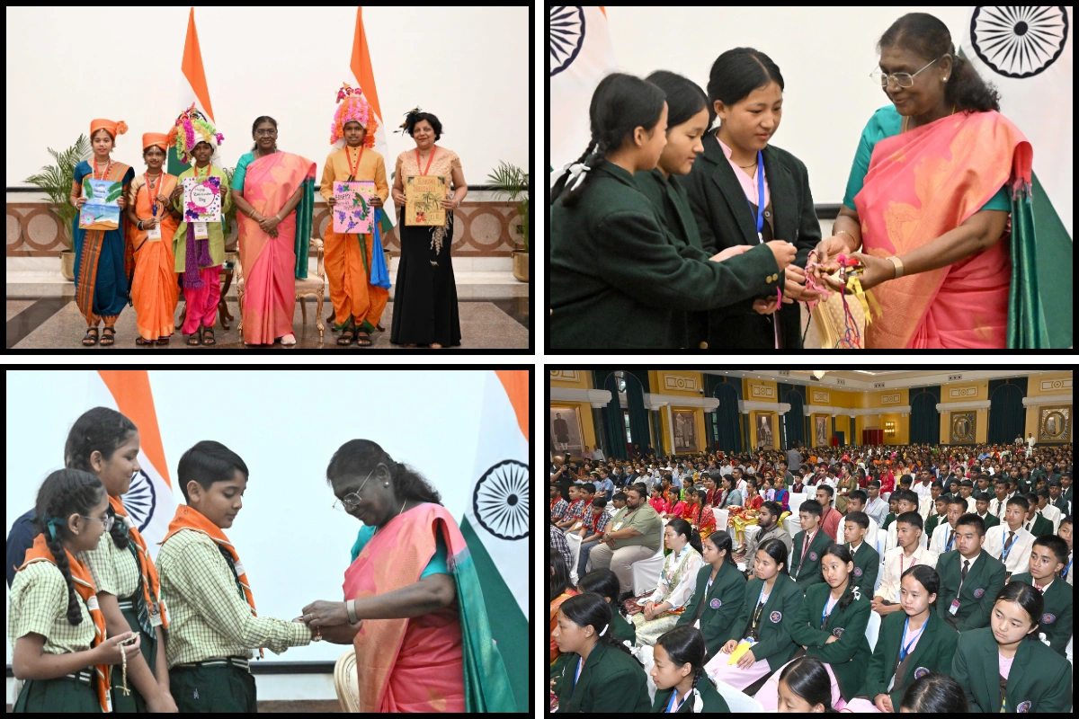President Murmu Celebrates Raksha Bandhan At Rashtrapati Bhavan