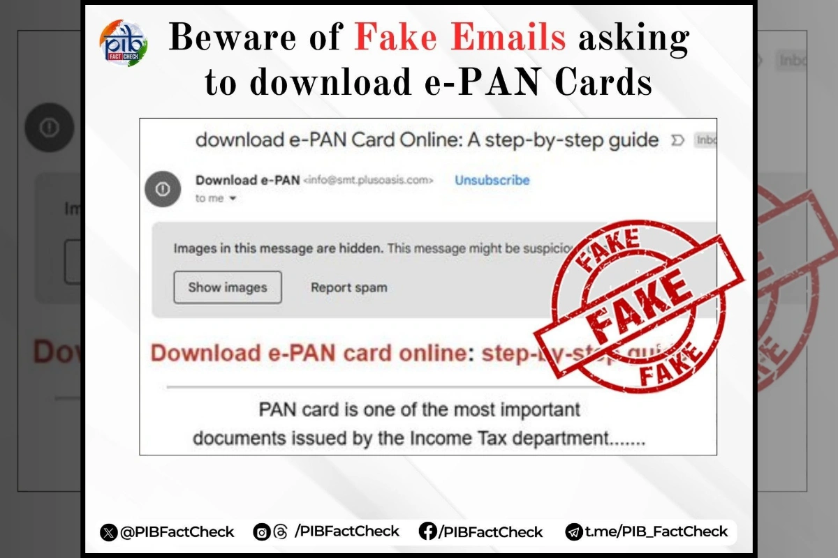 Beware Of Fake e-PAN Card Download Emails: PIB Issues Warning