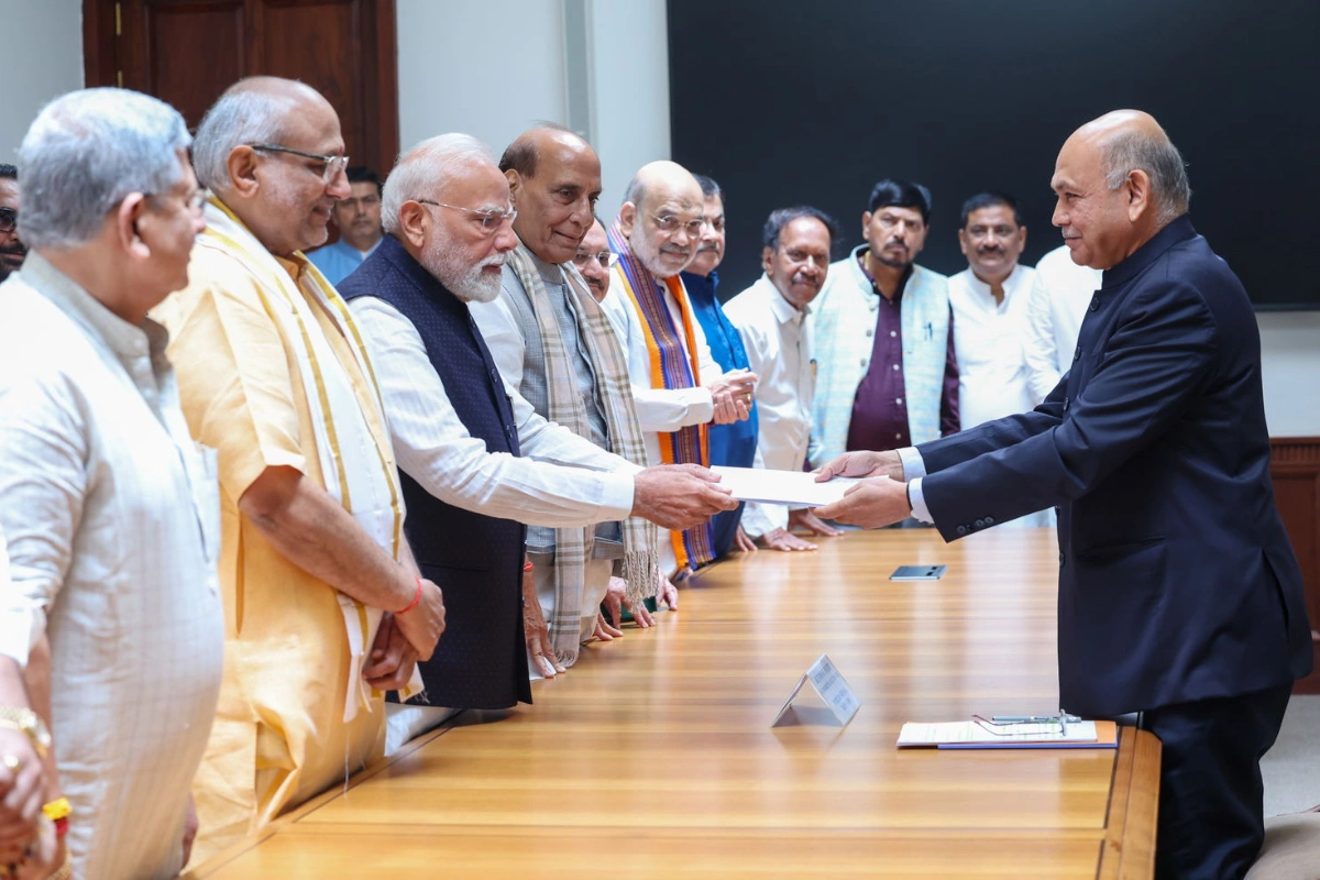 NDA Nominee CP Radhakrishnan Files Vice-Presidential Poll Papers; PM Modi Leads Show Of Strength