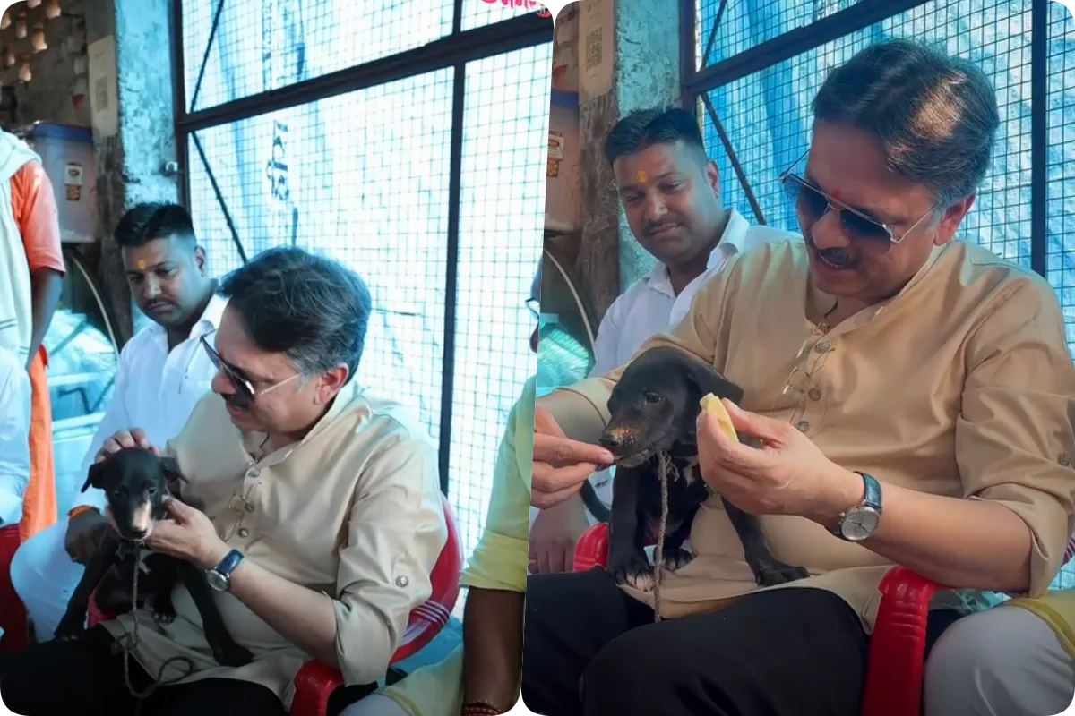 BJP MLA Wins Hearts With Compassionate Gesture Towards Puppy During Public Interaction