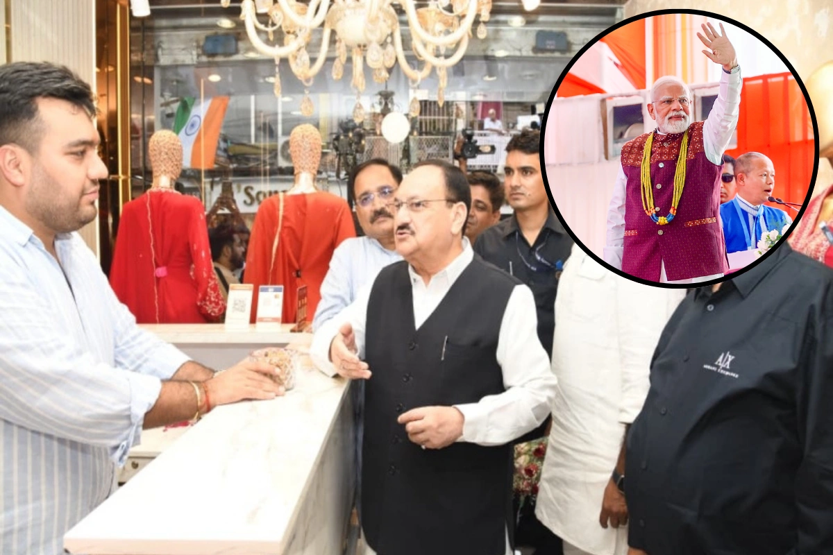 PM Modi’s GST Reforms Win Praise As JP Nadda Rallies Delhi Traders To Promote Swadeshi
