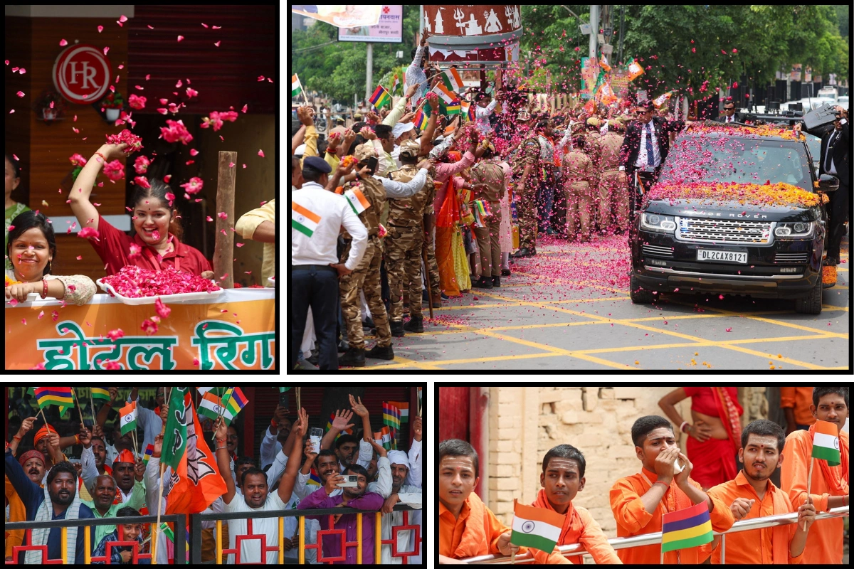 Varanasi Gives Grand Welcome To PM Modi Ahead Of India-Mauritius Bilateral Talks