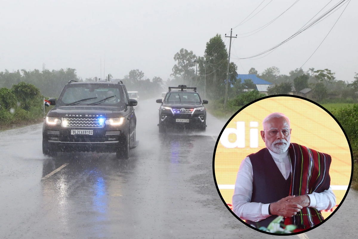 PM Modi Travels By Road Through Rain To Address Churachandpur Rally