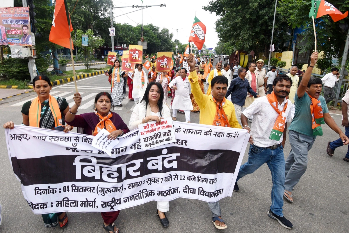 NDA Holds Bihar Bandh Over Derogatory Remarks Against PM Modi’s Mother
