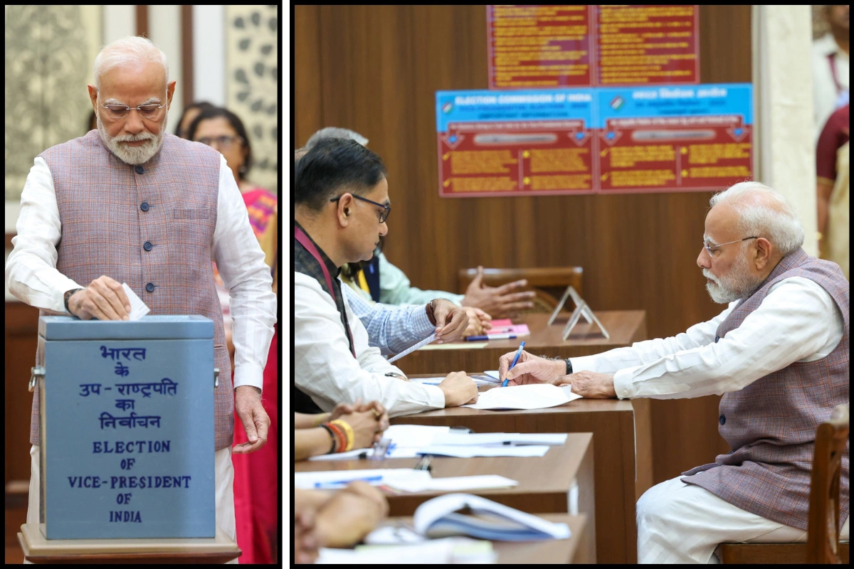 PM Modi Casts Vote In 2025 Vice Presidential Election At New Delhi Parliament