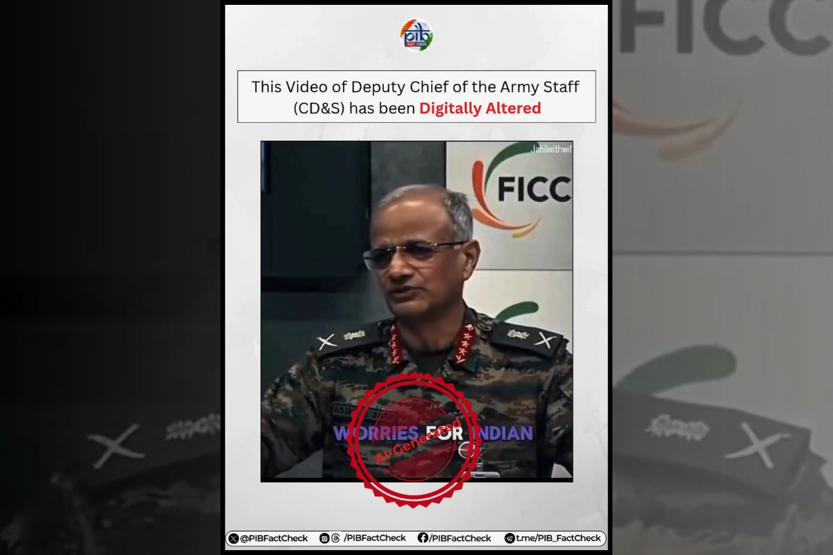 PIB Fact Check Debunks Fake AI Video Of Lt Gen Rahul R Singh