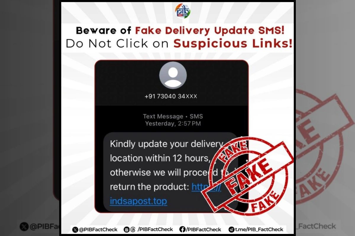 PIB Warns Public Against Fake SMS Claiming Address Update From India Post