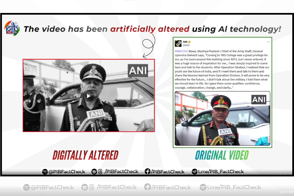 Deep‑Fake Video Misattributes Divisive Remarks To India’s Army Chief, Watchdog Clarifies