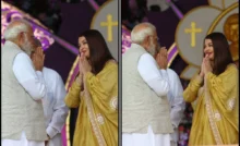 Aishwarya Rai Bachchan Pays Reverence At Sathya Sai Baba Centenary In Presence Of PM Modi