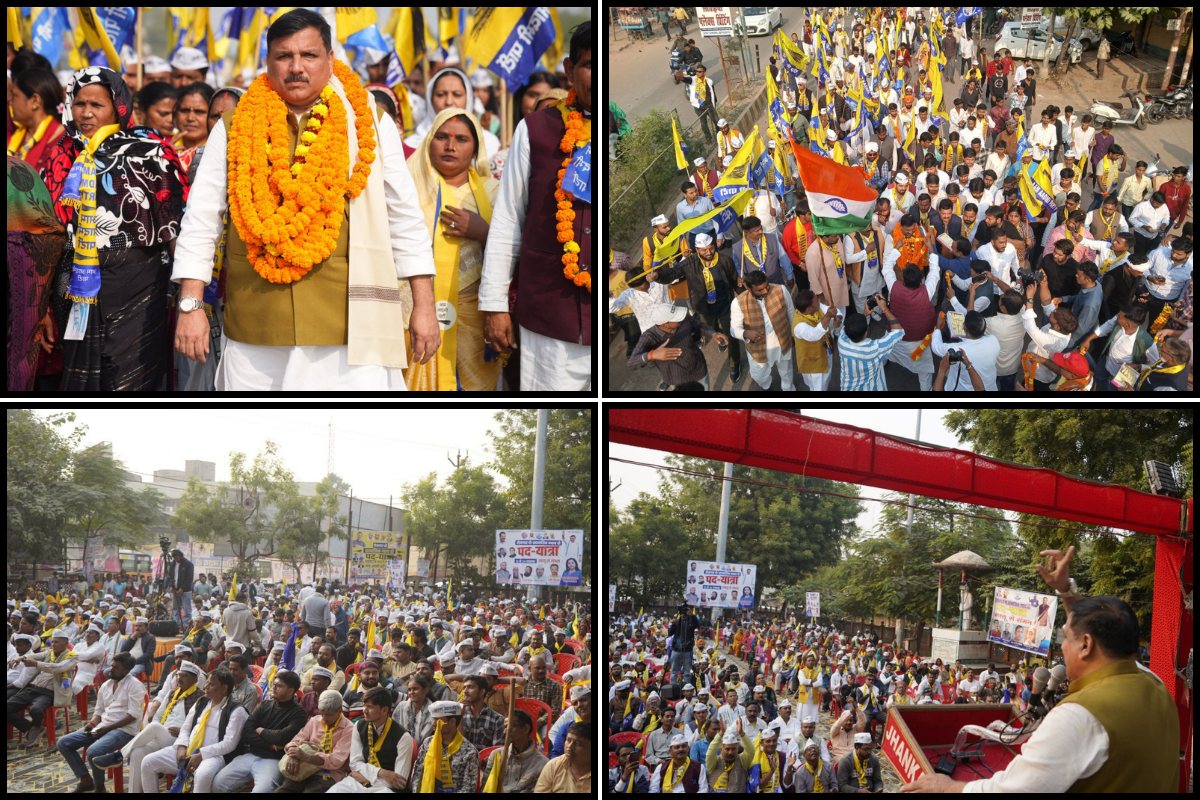 AAP’s Padayatra Sees Massive Turnout On Day 7 In Sultanpur-Amethi