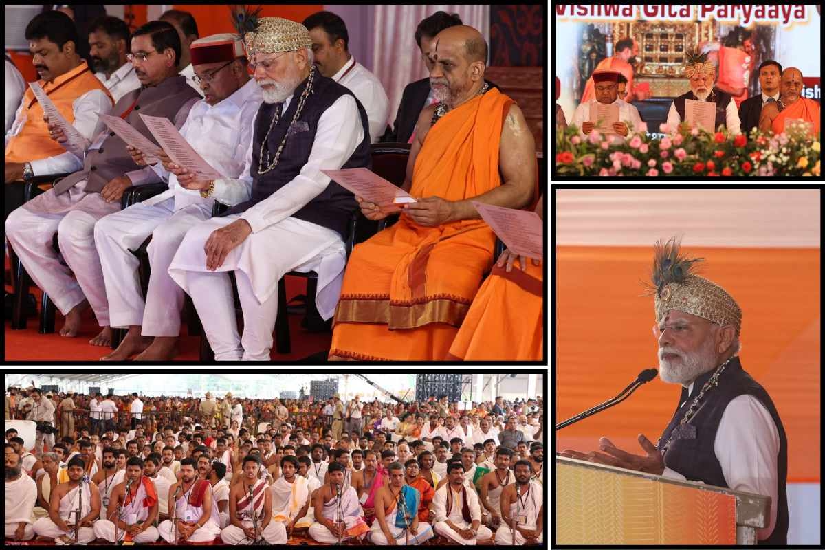 PM Modi Participates In Mass Gita Recitation At Udupi, Says The Experience Strengthened His Resolve To Serve The Nation