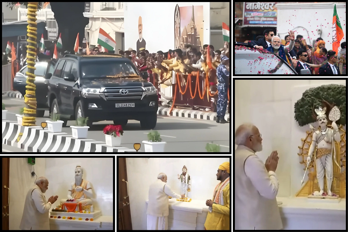 PM Modi Reaches Ayodhya For Dhwajarohan Utsav; Offers Prayers At Sapt Mandir