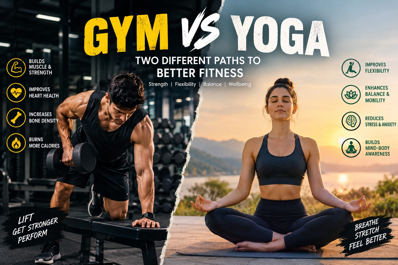 Gym Vs Yoga: Two Different Paths To Better Fitness
