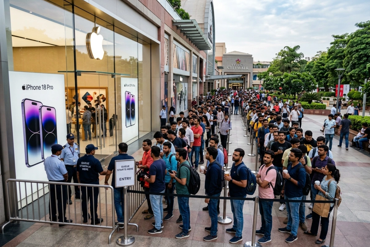 Apple iPhone 18 Pro, Pro Max Sales Begin In India As Delhi Customers Queue Early