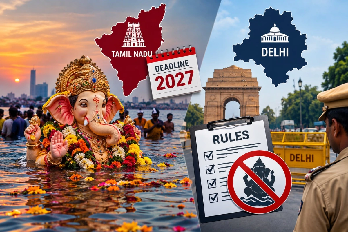 Ganesh Idol Immersion Curbs: Tamil Nadu Sets 2027 Deadline; Delhi Tightens Rules