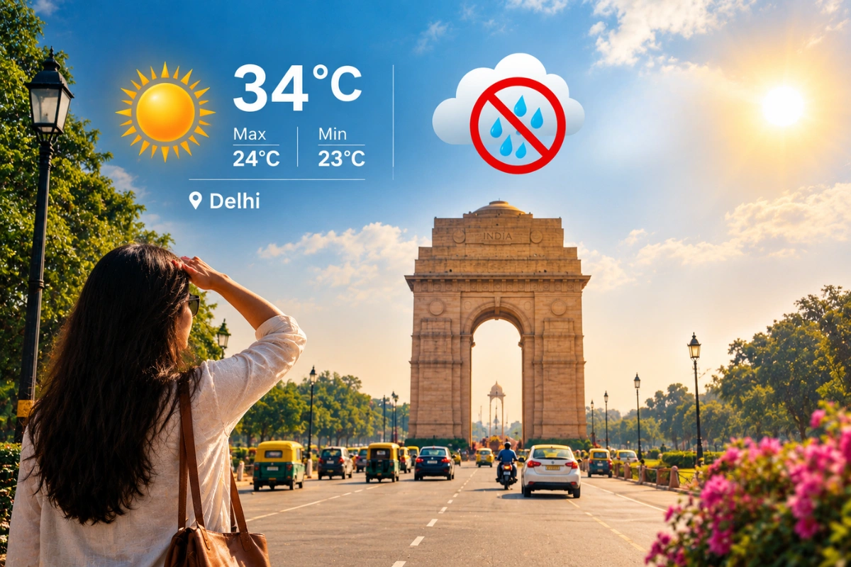Delhi Weather: No Rain Likely As Temperature Reaches 34°C