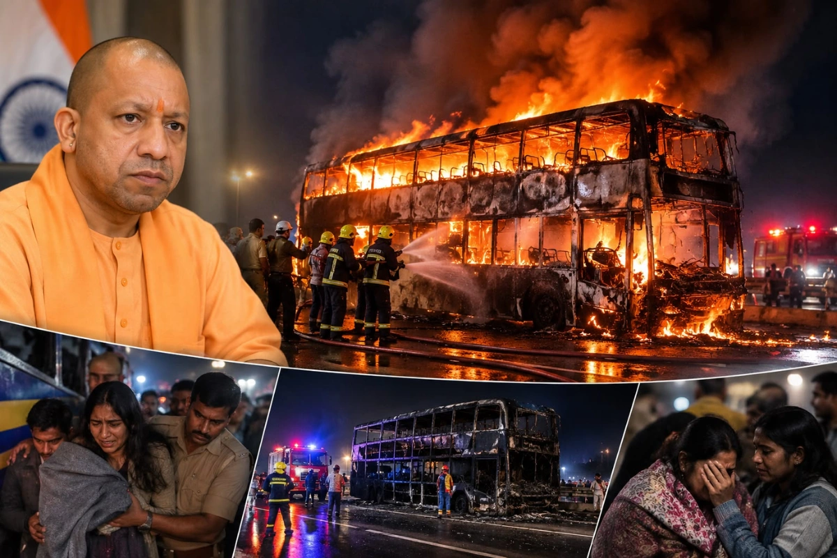 9 Killed As Double-Decker Bus Catches Fire On Yamuna Expressway; CM Yogi Assures Support