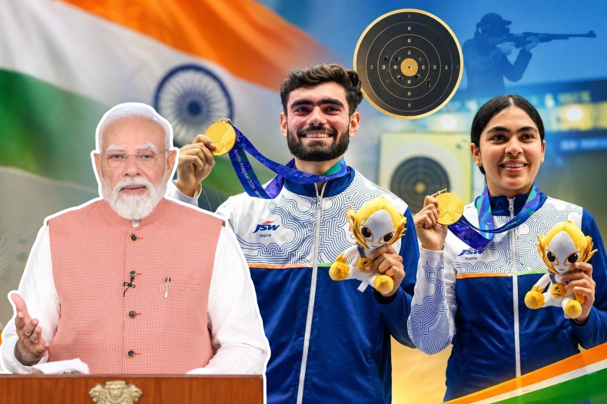 PM Modi Hails Indian Shooters For Asian Games Gold & New Asian Record