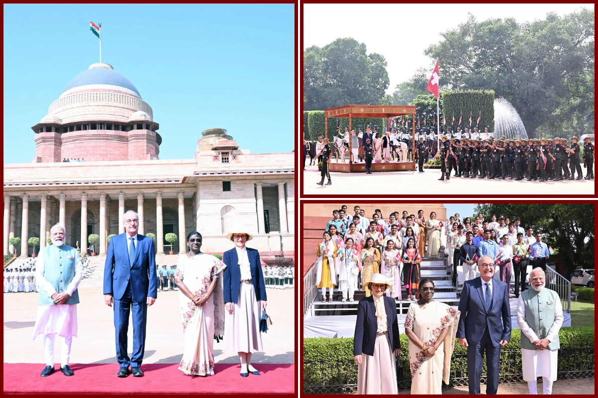 Swiss President Parmelin Receives Ceremonial Welcome; Meets PM Modi, President Murmu