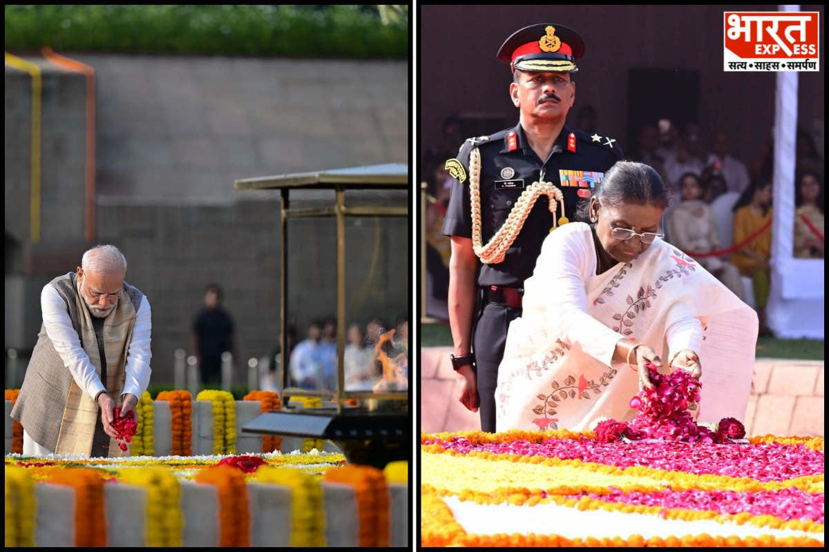 President Murmu, PM Modi Pay Floral Tribute To Mahatma Gandhi At Raj Ghat