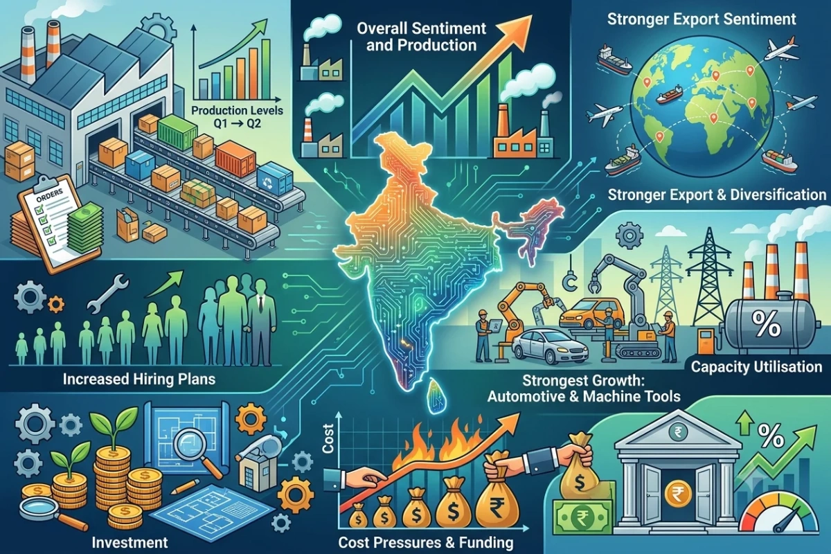 Indian Manufacturing Sentiment Rebounds In Q2 FY27 As Production & Demand Strengthen