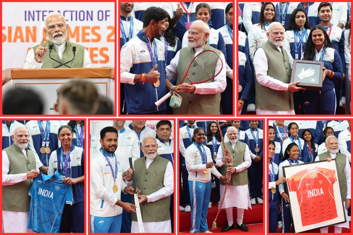 PM Modi Meets Asian Games Athletes; Receives Special Mementoes From Medal Winners