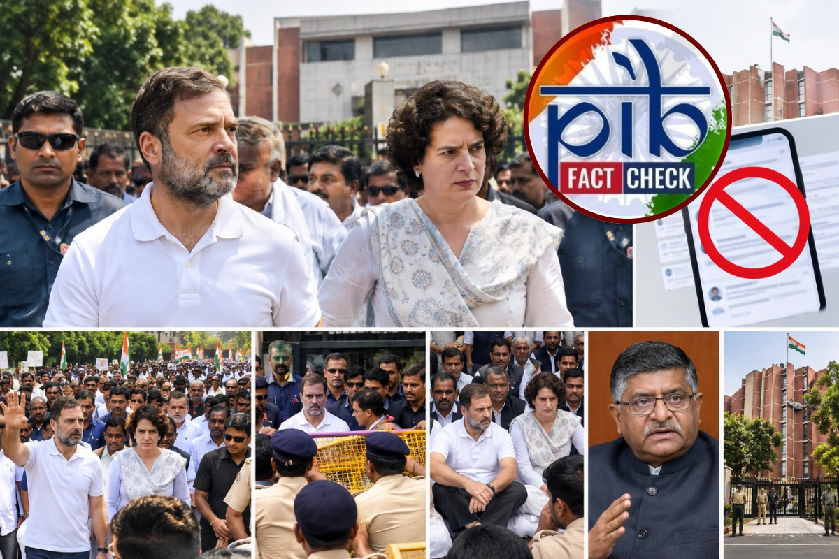 PIB Flags Misleading Posts On MHA Contacting Rahul, Priyanka Amid ECI Protest