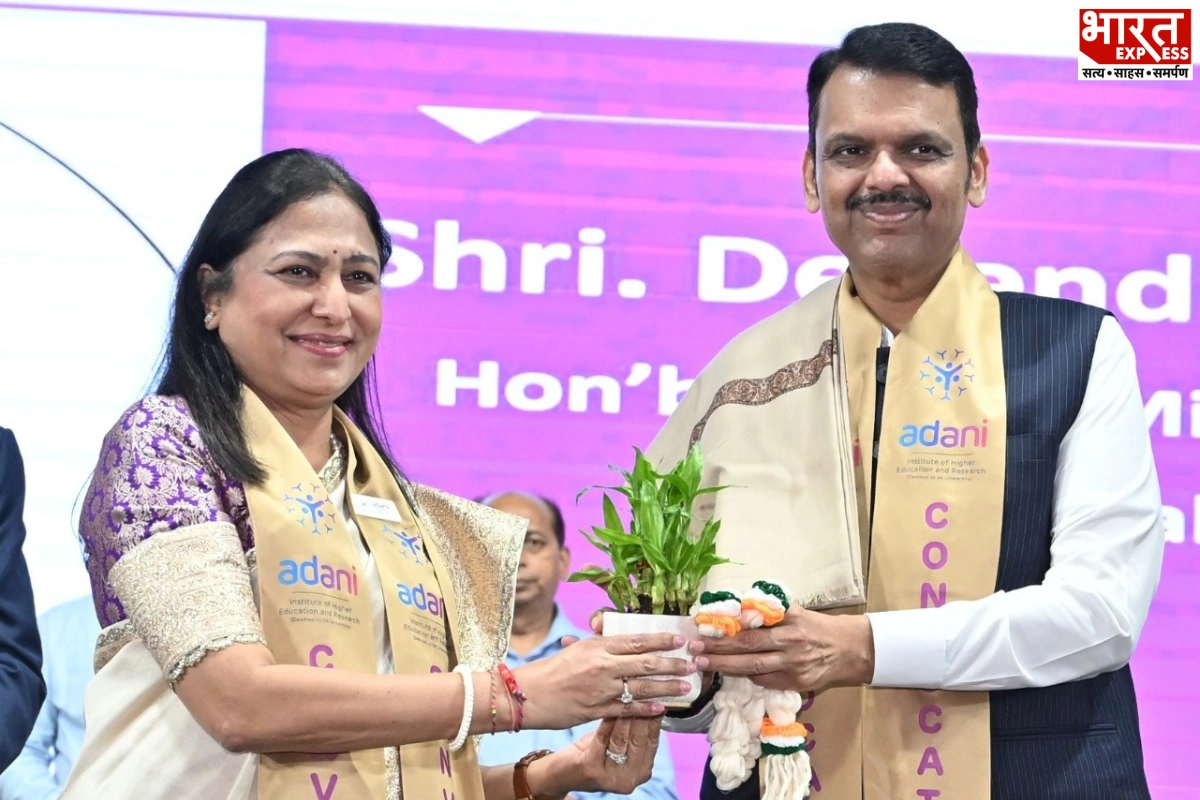 Dr Priti Adani Presides Over AIHER Convocation As Maharashtra CM Devendra Fadnavis Receives Honorary D Litt