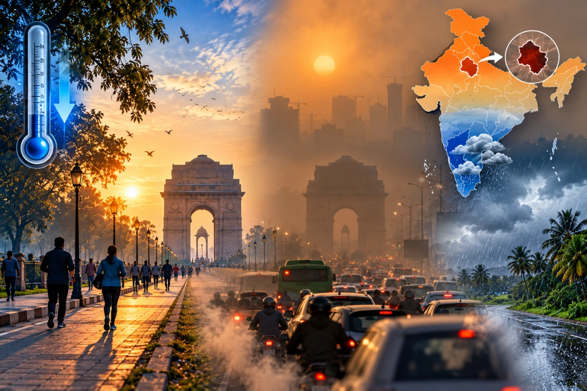 Delhi Weather Today: Temperatures Dip As Dry Conditions Raise Poor AQI Concerns