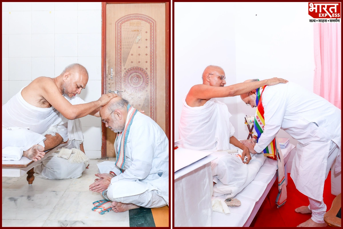 Amit Shah Meets Two Jain Acharyas In Ahmedabad; Highlights Teachings Of Ahimsa