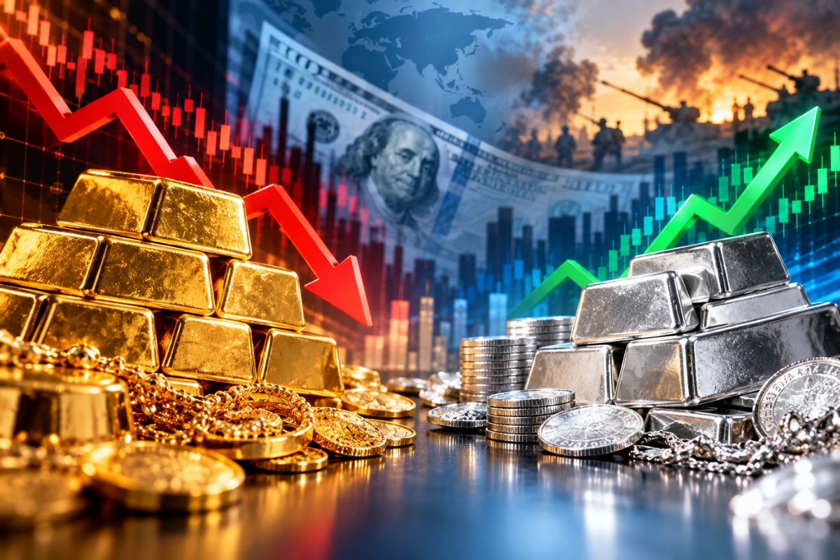 Gold vs Silver Today: Why One Precious Metal Is Falling While The Other Climbs
