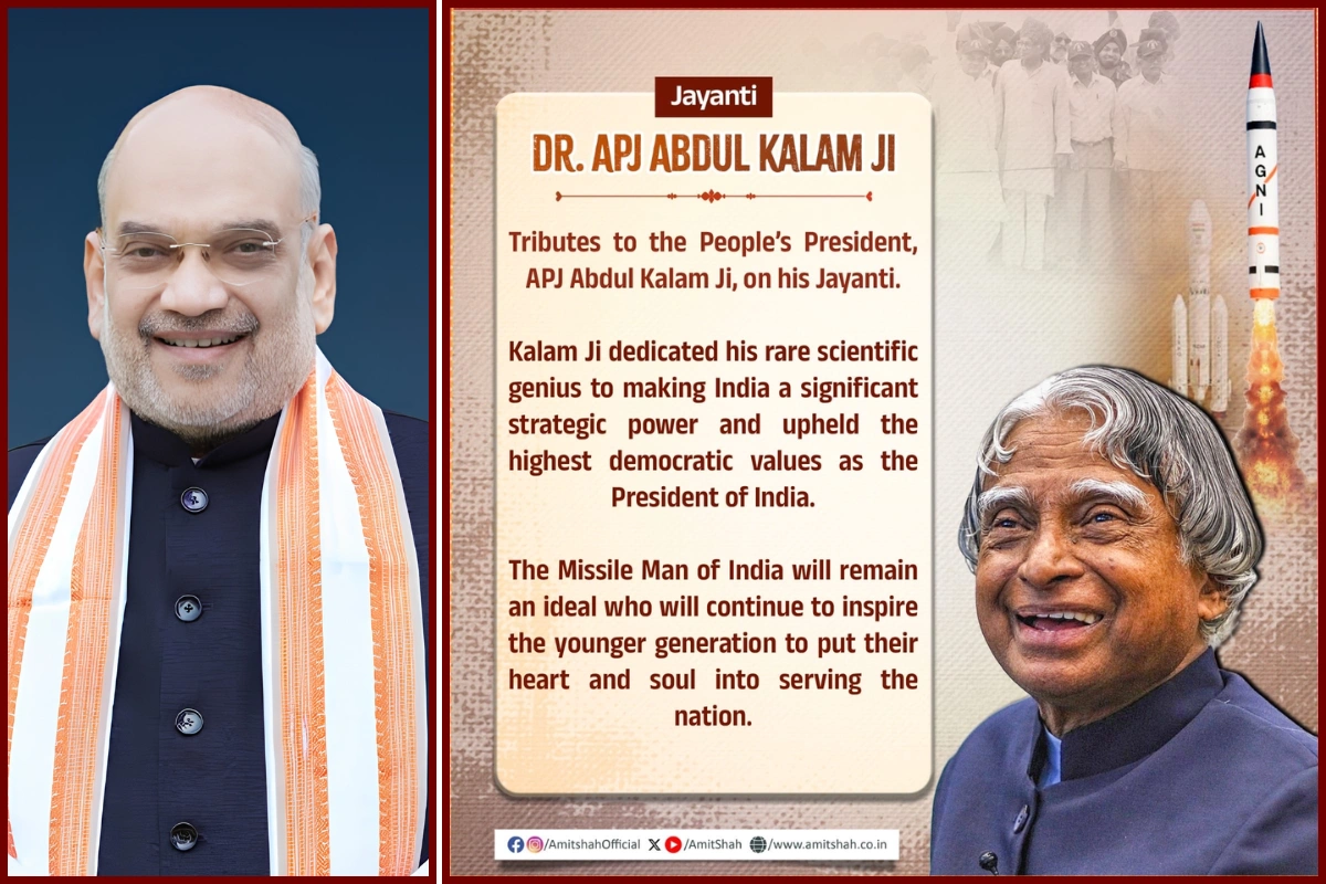 Amit Shah Pays Tribute To Dr APJ Abdul Kalam On Birth Anniversary