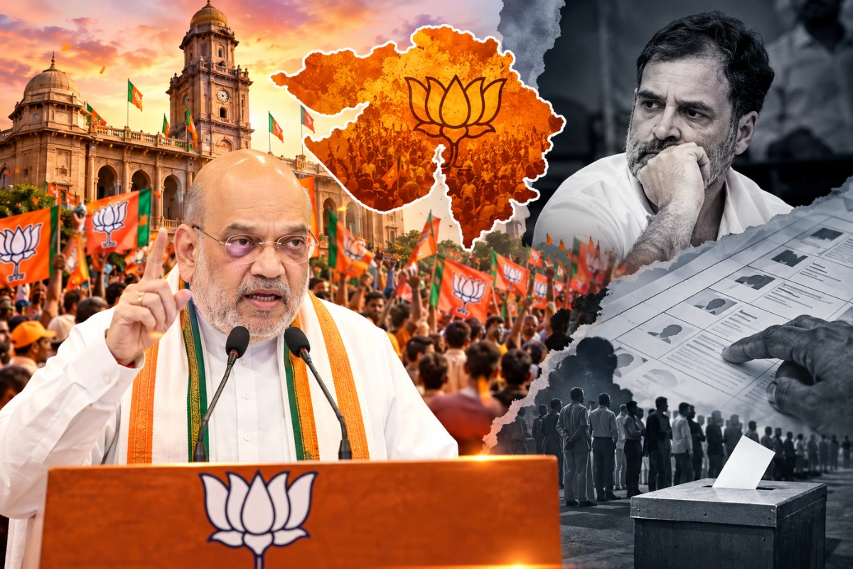 Amit Shah Targets Rahul Gandhi, Congress Over Electoral Defeats After Gujarat Civic Polls