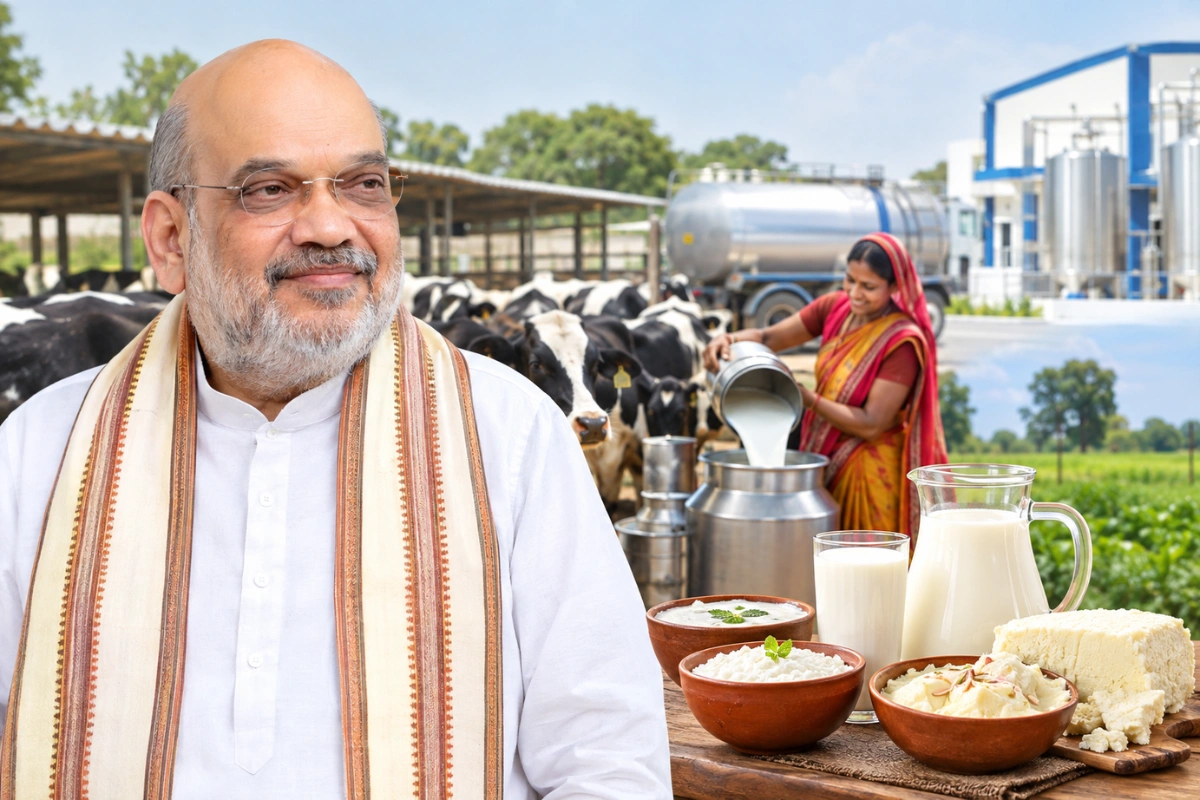 Amit Shah Arrives In Bhopal As Madhya Pradesh Steps Up White Revolution 2.0 Push