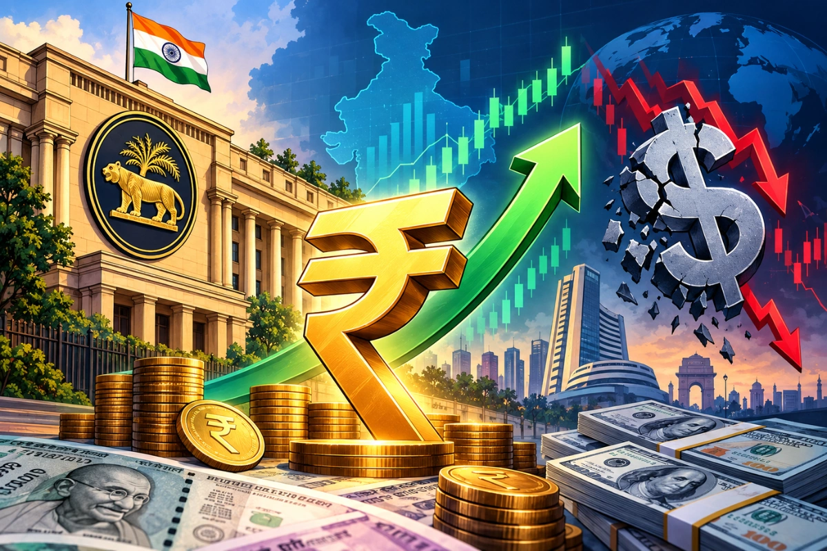 Rupee Surges Over 1% Against Dollar After RBI Unveils Fresh Forex Curbs