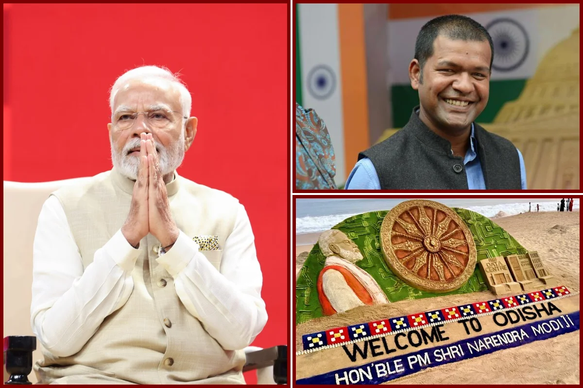 Puri Beach Welcomes PM Modi With Sudarsan Pattnaik’s 8-Foot Sand Sculpture