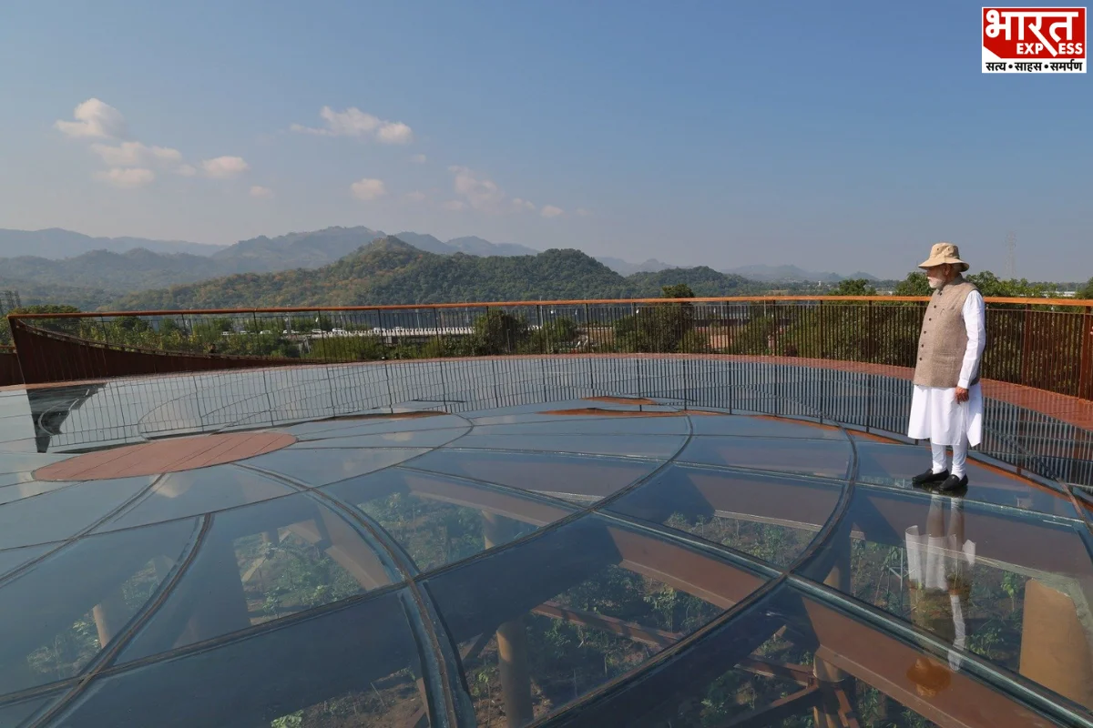 PM Modi Explores Gujarat’s Rain Forest, Highlights Skywalk Views Of Statue Of Unity
